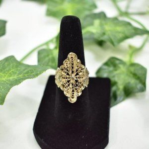 Vintage gold art deco hallow ring